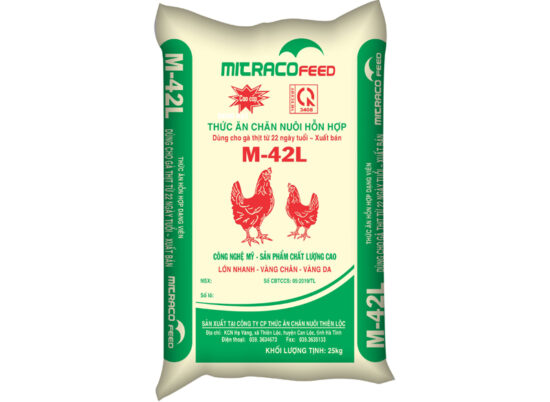 Thức ăn chăn nuôi hỗn hợp dùng cho gà thịt từ 22 ngày tuổi - xuất bán Mitraco feed M-42L